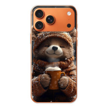 Печатный чехол «Зверята с кофе» для iPhone 17 Pro Max – Мишка с кофе