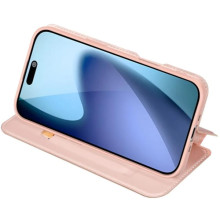 Чехол-книжка Dux Ducis с карманом для визиток для Apple iPhone 17 Pro (6.3") – Rose Gold
