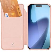 Чехол-книжка Dux Ducis с карманом для визиток для Apple iPhone 17 Pro (6.3") – Rose Gold