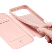 Чехол-книжка Dux Ducis с карманом для визиток для Apple iPhone 17 Pro (6.3") – Rose Gold