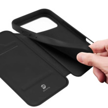 Чехол-книжка Dux Ducis с карманом для визиток для Apple iPhone 17 Pro (6.3") – Черный