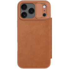 Кожаный чехол-книжка Nillkin Qin Pro Camshield для Apple iPhone 17 Pro (6.3") – Brown