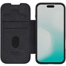 Кожаный чехол-книжка Nillkin Qin Pro Camshield для Apple iPhone 17 Pro (6.3") – Черный