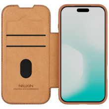 Шкіряний чохол-книжка Nillkin Qin Pro Camshield для Apple iPhone 17 Pro (6.3") – Brown