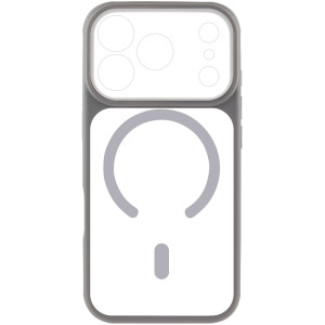 Чохол TPU+PC GETMAN Moon Clear with MagSafe для Apple iPhone 17 Pro (6.3") – Сірий