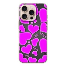 Чехлы для любимой на Айфон 17 Pro (VPrint) (Pink hearts)