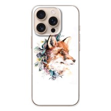 Чехлы с картинкой Лисички для iPhone 17 Pro (VPrint) (Лисичка в цветочках)