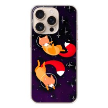 Чехлы с картинкой Лисички для iPhone 17 Pro (VPrint) (Лисички космонавты)