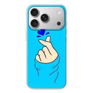 Чехлы (Знак сердечка) на iPhone 17 Pro – Сердце на синем