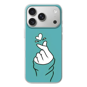 Чехлы (Знак сердечка) на iPhone 17 Pro – Сердечко на бирюзовом