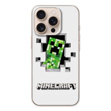 Чехол Майнкрафт на iPhone 17 Pro (AlphaPrint) Minecraft (крипер Майнкрафт)
