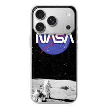 Силіконовый бампер з принтом "Наса" на iPhone 17 Pro – Nasa на місяці
