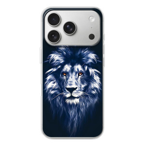 Чехол с картинкой на iPhone 17 Pro – Лев - синий