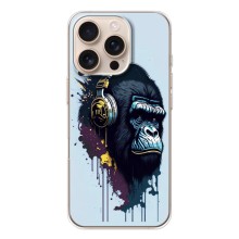 Чехол с Обезьянами iPhone 17 Pro - (AlphaPrint) (Горилла в наушниках)