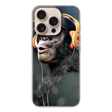 Чехол с Обезьянами iPhone 17 Pro - (AlphaPrint) (В наушниках)