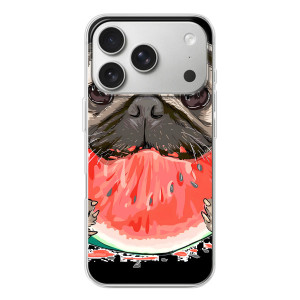 Чехол (ТПУ) Милые собачки для iPhone 17 Pro – Смешной Мопс