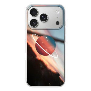 Чехол (ТПУ) с планетами на iPhone 17 Pro – Сатурн