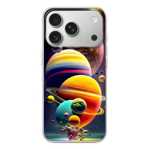 Чехол (ТПУ) с планетами на iPhone 17 Pro – Солнечна система