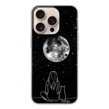 Чехол с рисунком кот на iPhone 17 Pro (Девушка с котом)