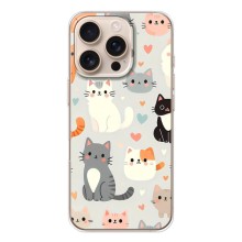 Чехол с рисунком кот на iPhone 17 Pro (Коллаж котов)