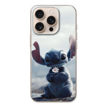 Чехол с рисунком Стич для iPhone 17 Pro – Стич с цветочком