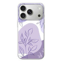 Силиконовый чехол с принтом в цветах на iPhone 17 Pro (Фиолетовый дизайн)