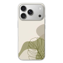 Силиконовый чехол с принтом в цветах на iPhone 17 Pro (Монстера зелёная)