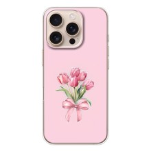 Чехол с розовым рисунком для iPhone 17 Pro (Букет цветов)