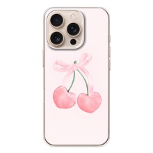 Чехол с розовым рисунком для iPhone 17 Pro (Розовые вишни)