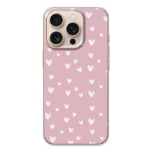Чехол с розовым рисунком для iPhone 17 Pro (Сердечки на розовом)
