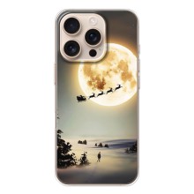 Новогодние, Праздничные Чехлы для iPhone 17 Pro - 2024 год (Санта на луне)