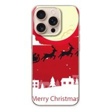 Рождественские Чехлы для iPhone 17 Pro (VPrint) (Санта с оленями)