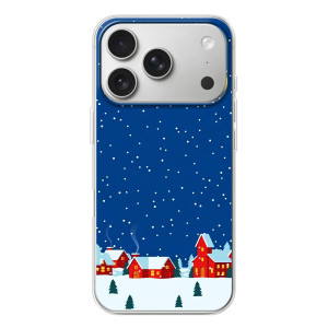 Силіконовий бампер на різдво для iPhone 17 Pro – Місто в снігу