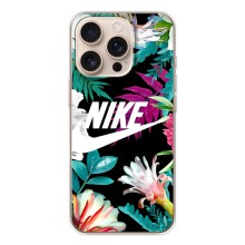 Силіконовый Чохол на iPhone 17 Pro з картинкою НАЙК (Квітковий Nike)