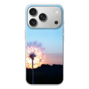 Силиконовый Чехол с одуванчиками на iPhone 17 Pro – Закат с одуванчиком