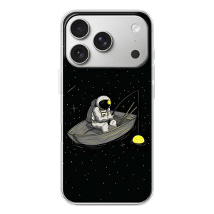 Силиконовый Чехол с принтом "Космонавты" на iPhone 17 Pro – Космонавт на рыбалке