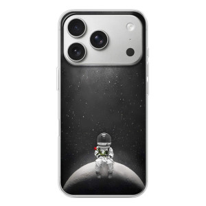 Силиконовый Чехол с принтом "Космонавты" на iPhone 17 Pro – Космонавт романтик