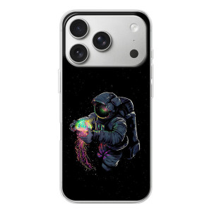 Силиконовый Чехол с принтом "Космонавты" на iPhone 17 Pro – В руках земля