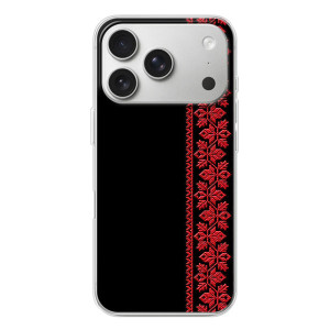 Силиконовый Чехол на iPhone 17 Pro – Красная Вышиванка