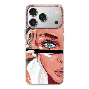 Силиконовый Чехол на iPhone 17 Pro с картинкой Стильных Девушек – Девушка и ресницы