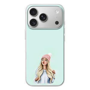 Силиконовый Чехол на iPhone 17 Pro с картинкой Стильных Девушек – В шапке