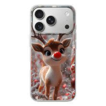 Яркий чехол для iPhone 17 Pro с Зимними Оленятами