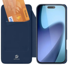 Чохол-книжка Dux Ducis з кишенею для візиток для Apple iPhone 17 (6.3") – Синій