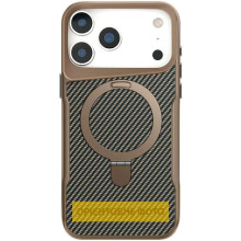TPU+PC чехол Metal Buttons with MagSafe Carbon Ring для Apple iPhone 17 (6.3")