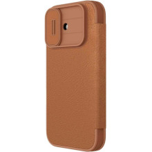 Шкіряний чохол-книжка Nillkin Qin Pro Camshield для Apple iPhone 17 (6.3") – Brown