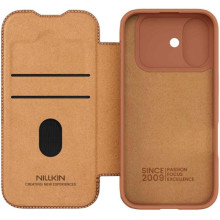 Шкіряний чохол-книжка Nillkin Qin Pro Camshield для Apple iPhone 17 (6.3") – Brown