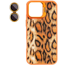 Чехол TPU+PC Wild Leopard with MagSafe and Lens для Apple iPhone 17 (6.3") – Оранжевый