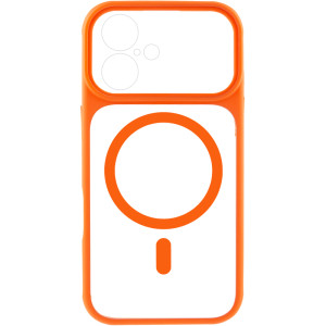 Чохол TPU+PC GETMAN Moon Clear with MagSafe для Apple iPhone 17 (6.3") – Помаранчевий