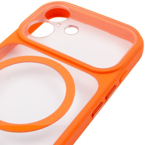 Чохол TPU+PC GETMAN Moon Clear with MagSafe для Apple iPhone 17 (6.3") – Помаранчевий