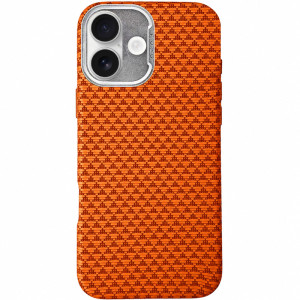 Чехол TPU+PC KVZV Triangular Pattern with Magnetic Fit для Apple iPhone 17 (6.3") – Оранжевый